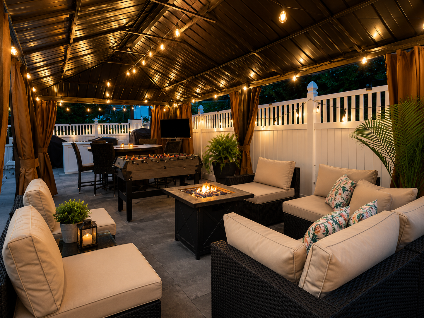 Patio fire table